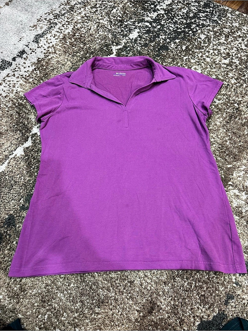 Columbia Short Sleeve Polo in Purple XL